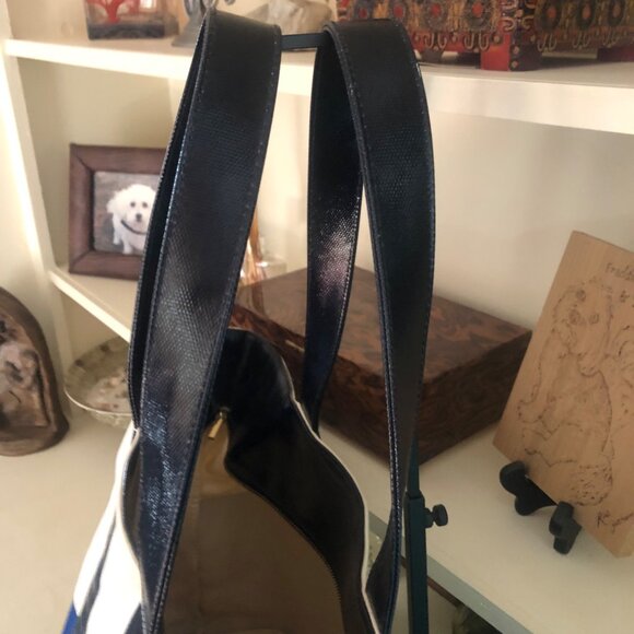 TORY BURCH Very Large Weekender Tote Bag Color block Blue - Picture 7 of 15